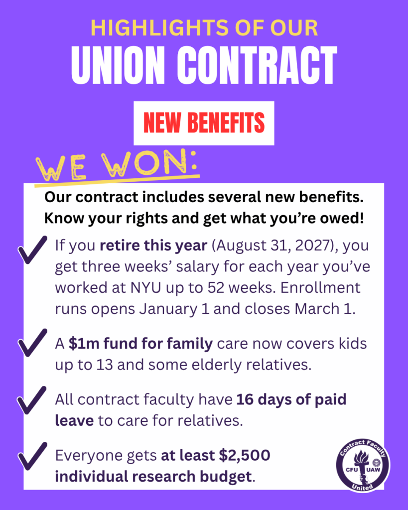highlights of our contract and the new benefits we won